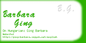barbara ging business card